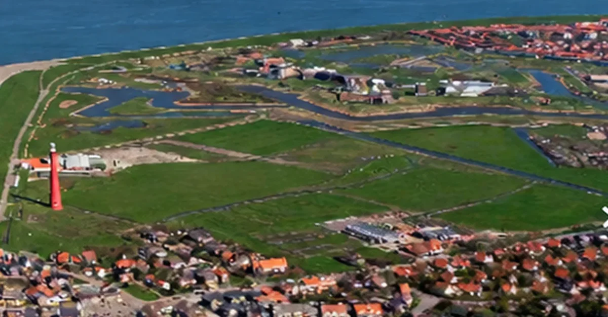 Luchtfoto van de kust in de Kop van Noord-Holland